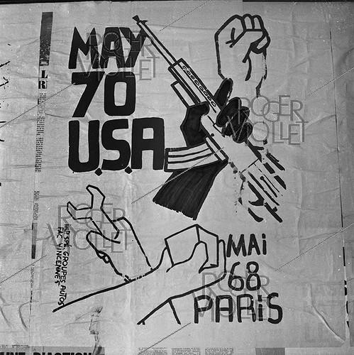 Roger-Viollet | 423139 | Affiche anti-impérialisme américain. Faculté de Vincennes, juin 1970. | &copy; Roger-Viollet / Roger-Viollet