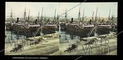 Roger-Viollet | 382159 | Alicante ( Spain). Boats anchored in the port. Around 1885-1890. | &copy; Léon & Lévy / Roger-Viollet