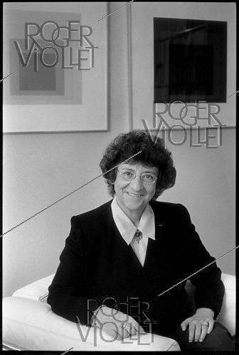 Roger-Viollet | 1410530 | Antoinette Fouque (1936-2014), French psychoanalyst involved in the French women's liberation movement. 1991. | &copy; Irmeli Jung / Roger-Viollet