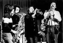 Roger-Viollet | 1446245 | Bernard Lubat, Joseph Dejean, Michel Portal, Daniel Humair performs live. 11/12/1975 | &copy; Christian Rose / Roger-Viollet