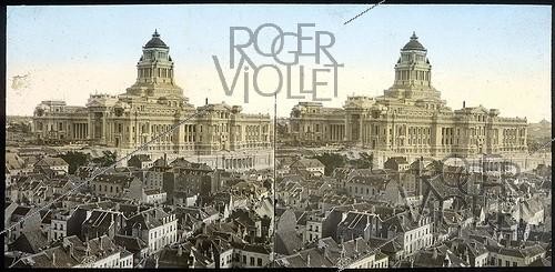 Roger-Viollet | 376552 | Brussels (Belgium). Panorama of the courthouse. | &copy; Léon & Lévy / Roger-Viollet