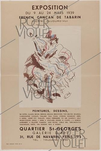 Roger-Viollet | 50392 | Charles-Félix Gir (Charles Gir, 1883-1941). Poster for the exhibition  French cancan de Tabarin, hier et aujourd'hui , March 9-24, 1939, in an art gallery, 31 rue de Navarin, Paris (9th Arr.). Color lithograph. 1939. Paris, Carnavalet Museum. | &copy; Musée Carnavalet / Roger-Viollet