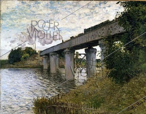 Roger-Viollet | 376339 | Claude Monet (1840-1926).  Le pont du chemin de fer à Argenteuil , 1840-1926. Paris, musée d'Orsay. | &copy; Roger-Viollet / Roger-Viollet