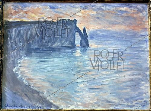 Roger-Viollet | 451226 | Claude Monet (1840-1926).  Les falaises d'Etretat , 1884. Basel, Kunsthalle museum. | &copy; Roger-Viollet / Roger-Viollet