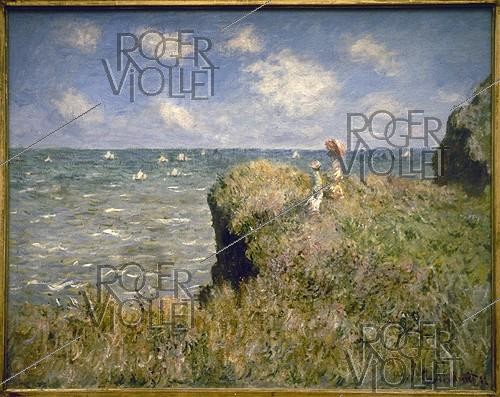 Roger-Viollet | 640581 | Claude Monet (1840-1926). Stroll at the rocks of Pourville, 1882. Chicago, Art Institute. | &copy; Roger-Viollet / Roger-Viollet