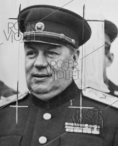 Roger-Viollet | 1421805 | Fyodor Tolbukhin (1894-1949), Soviet Marshal, April 1945. Photograph from the collections of the French newspaper  France Soir . Bibliothèque historique de la Ville de Paris. | &copy; Fonds France-Soir / BHVP / Roger-Viollet
