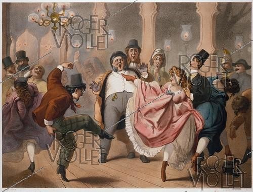 Roger-Viollet | 50820 | Gustave Barry, Bettannier and Morlon after Linder.  Le Pied qui remue - Au Prado de Paris . Lithograph. Paris, musée Carnavalet. | &copy; Musée Carnavalet / Roger-Viollet