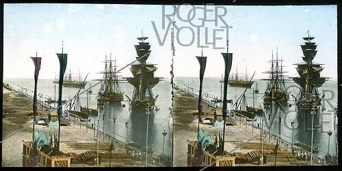 Roger-Viollet | 225076 | Inauguration of the Suez Canal (Egypt). Entrance of the port at Port Said. | &copy; Léon & Lévy / Roger-Viollet