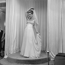 Roger-Viollet | 1323801 | Marina Vlady (1938-2026), French actress, at Pierre Balmain's (1914-1982), French couturier. Paris, October 1965. Photograph from the collections of the French newspaper 