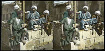 Roger-Viollet | 629316 | Men at the café. Egypt, circa 1870. Stereoscopic view. | &copy; Léon & Lévy / Roger-Viollet