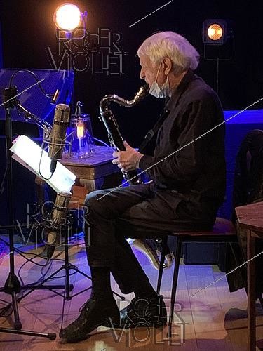 Roger-Viollet | 1472917 | Michel Portal (1935-2026), compositeur et musicien français, lors d'un concert, 21 mai 2021. | &copy; Christian Rose / Roger-Viollet