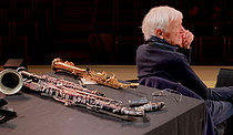 Roger-Viollet | 1472920 | Michel Portal (1935-2026), French composer and musician, during a concert at La Seine Musicale. Boulogne-Billancourt (France), November 8, 2022. | &copy; Christian Rose / Roger-Viollet