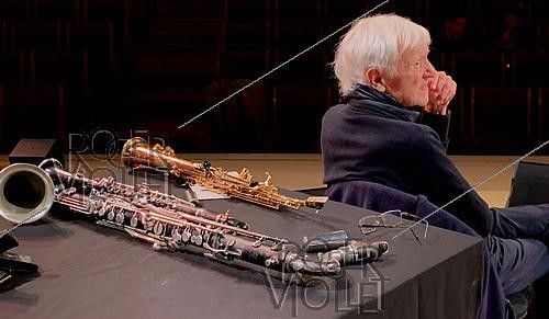 Roger-Viollet | 1472920 | Michel Portal (1935-2026), French composer and musician, during a concert at La Seine Musicale. Boulogne-Billancourt (France), November 8, 2022. | &copy; Christian Rose / Roger-Viollet