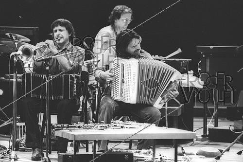 Roger-Viollet | 1472889 | Michel Portal, Jean-Pierre Drouet, Bernard Lubat performs live. 20/07/1979 | &copy; Christian Rose / Roger-Viollet