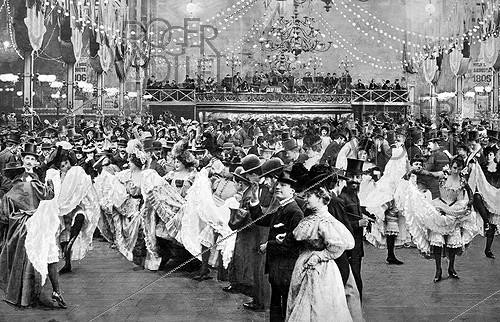 Roger-Viollet | 892493 | Paris by night, the ball of the Moulin-Rouge, by E. La Grange. | &copy; Neurdein / Roger-Viollet