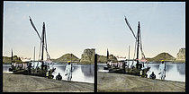 Roger-Viollet | 1573628 | Passenger boat on the Nile. Nubia (Egypt), circa 1880. Stereoscopic view, hand-colored at the time. | &copy; Léon & Lévy / Roger-Viollet
