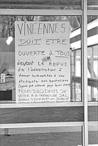Roger-Viollet | 1438132 | Posters protesting the crèche and the reopening of the faculty at Vincennes (Val-de-Marne), January 13, 1969. Photograph by Daniel Lapied. Fonds France-Soir. Bibliothèque historique de la Ville de Paris. | &copy; Daniel Lapied / Fonds France-Soir / BHVP / Roger-Viollet