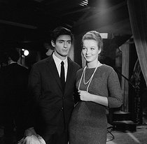Roger-Viollet | 718972 | Sami Frey (born in 1937) and Marina Vlady (1938-2026), French actors, on the set of 