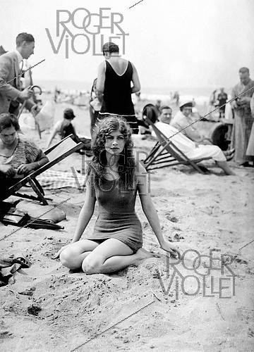 Roger-Viollet | 882817 | Swimmer on the beach of Deauville (France), circa 1925. | &copy; Maurice-Louis Branger / Roger-Viollet