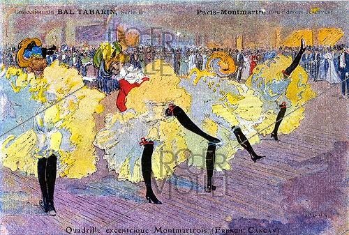 Roger-Viollet | 972547 | The  quadrille excentrique montmartrois  dancing the French Cancan at the Tabarin bal-music-hall, Paris. | &copy; Roger-Viollet / Roger-Viollet