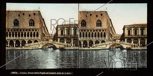 Roger-Viollet | 714502 | Venice (Italy). Ponte della Paglia and Sighs. Around 1895. | &copy; Léon & Lévy / Roger-Viollet