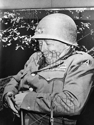 Roger-Viollet | 1422023 | World War II. George Patton (1885-1945), General of the US Army, on April 2nd, 1945. Photograph from the collections of the French newspaper  France-Soir . Bibliothèque historique de la Ville de Paris. | &copy; Fonds France-Soir / BHVP / Roger-Viollet
